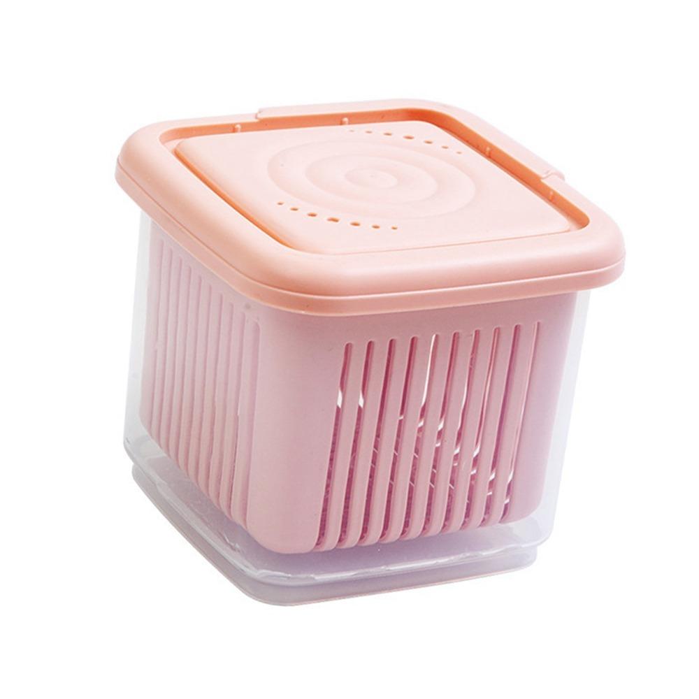 Sealing Box Onion Ginger Garlic Container Stackable Refrigerator Storage Box  Kitchen Storage розовый