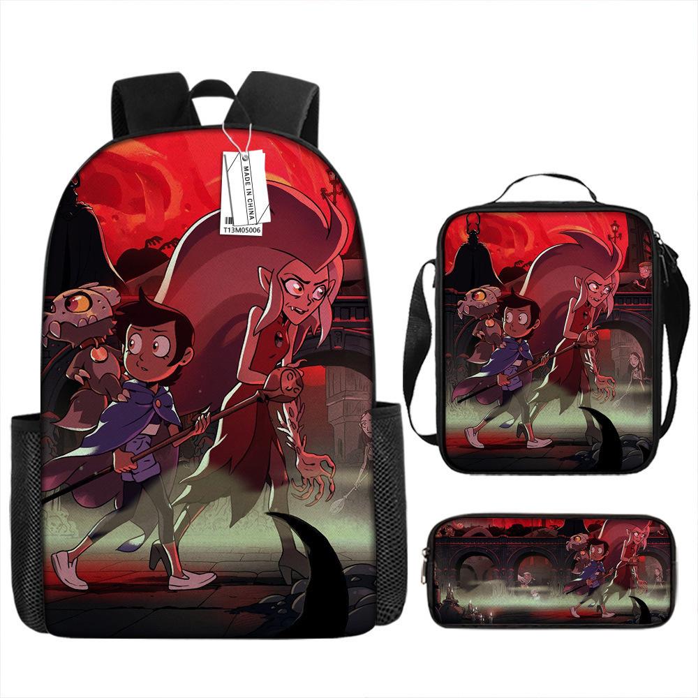 Luxury Novelty Peculiar Cool Owl Magic Club 3D Print 3pcs/Set Pupil School Bags Laptop Daypack Backpack Lunch Bag Pencil Case