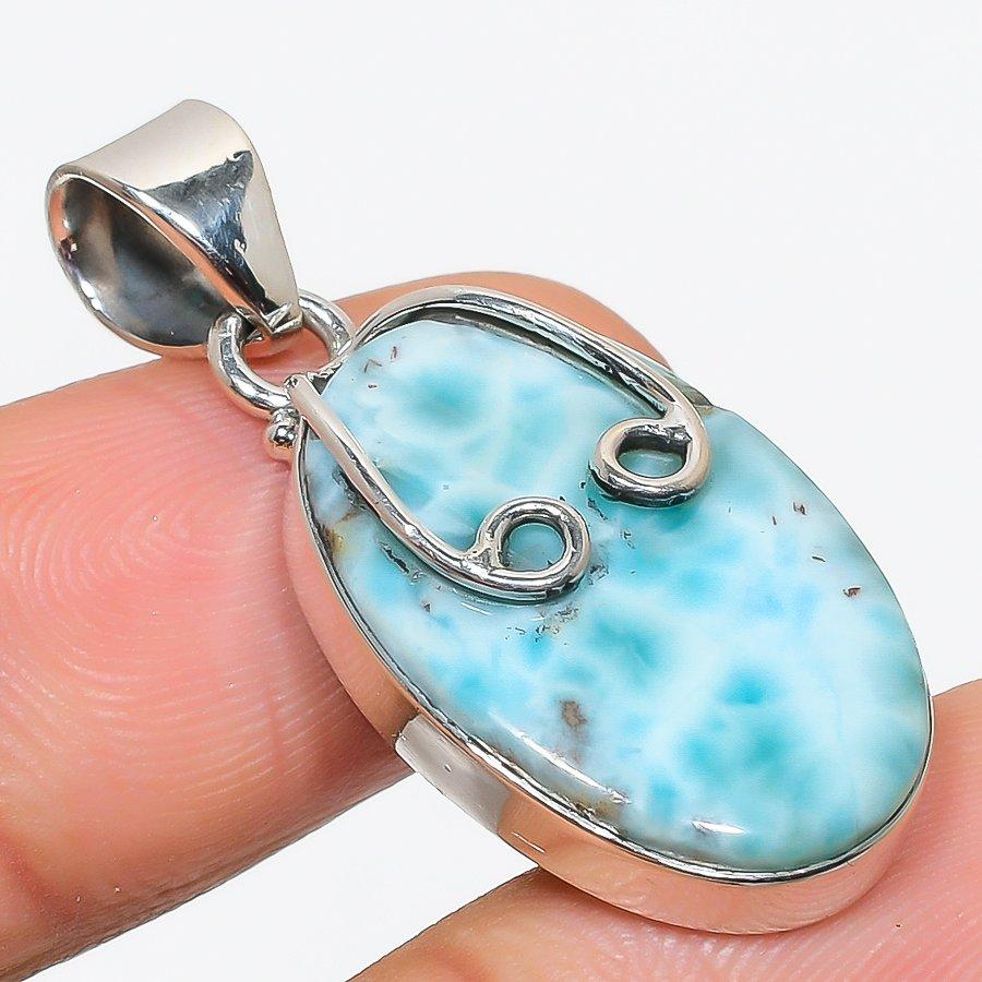 

Natural Republic Larimar Gemstone 925 Solid Sterling Silver Pendant 1.50 R3T35