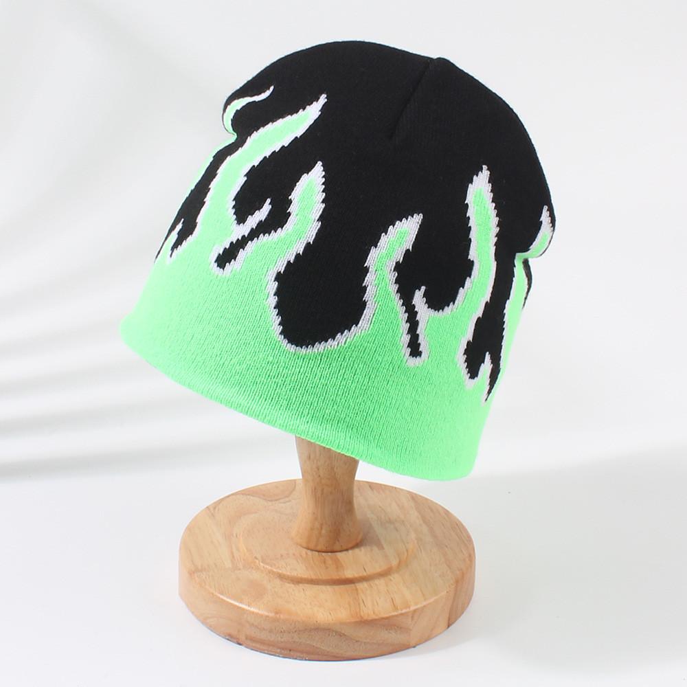 Winter New Flame Knit Hat Men's Hip Hop Street Outdoor Riding Cap Warm Knitted Hat