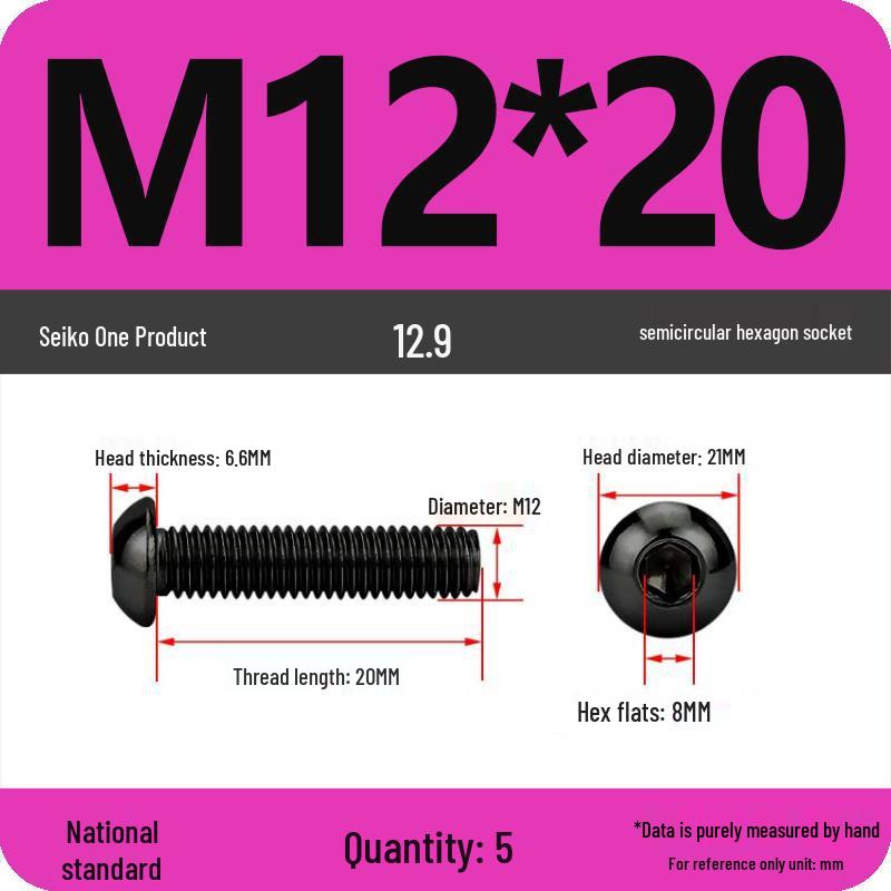 High-Strength 12.9 Pan Head Socket Cap Screws: M6, M8, M10, M12 Sizes