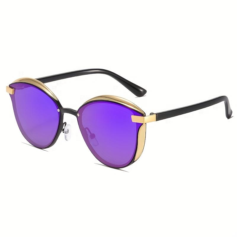 

Высококачественные элегантные сексуальные ретро-очки кошачий глаз модные солнцезащитные очки металлическая оправа цветные линзы переменного тока - подходят для мужчин и женщин фиолетовый