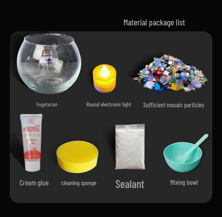 Handgemachtes DIY Glasmosaik Kerzenhalter Vase - Kreatives Eltern-Kind-Lernspielzeug, Perfekt für Geburtstagsgeschenke