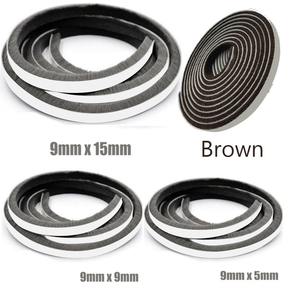 5M Home Tape Brush Door Strip Self Adhesive Pile Weatherstrip Sealing Strip Door and window seal