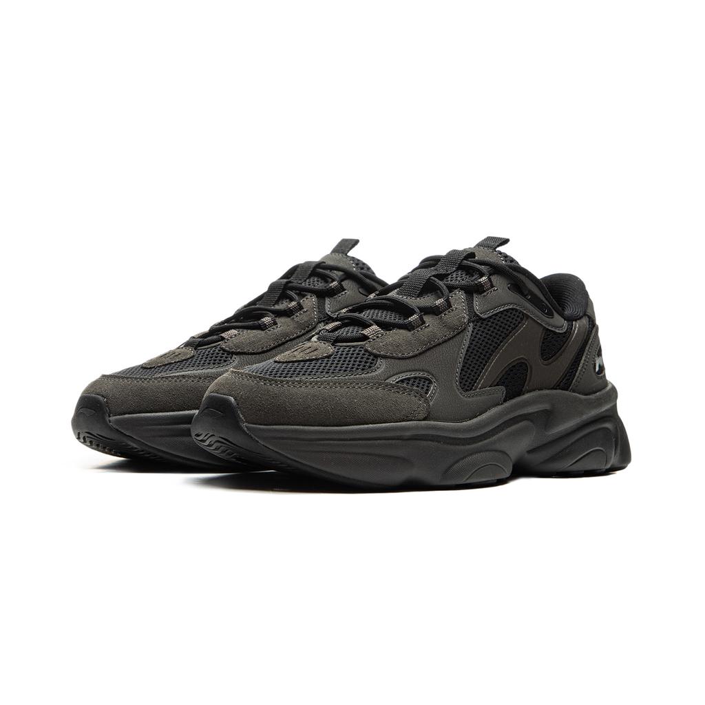 Li Ning Nai Ye 2.0 V2 Comfortable Versatile Thick Sole Height Increasing Non-Slip Wear-Resistant Low-Top Casual Shoes Women Sneaker Black AGCU376-1