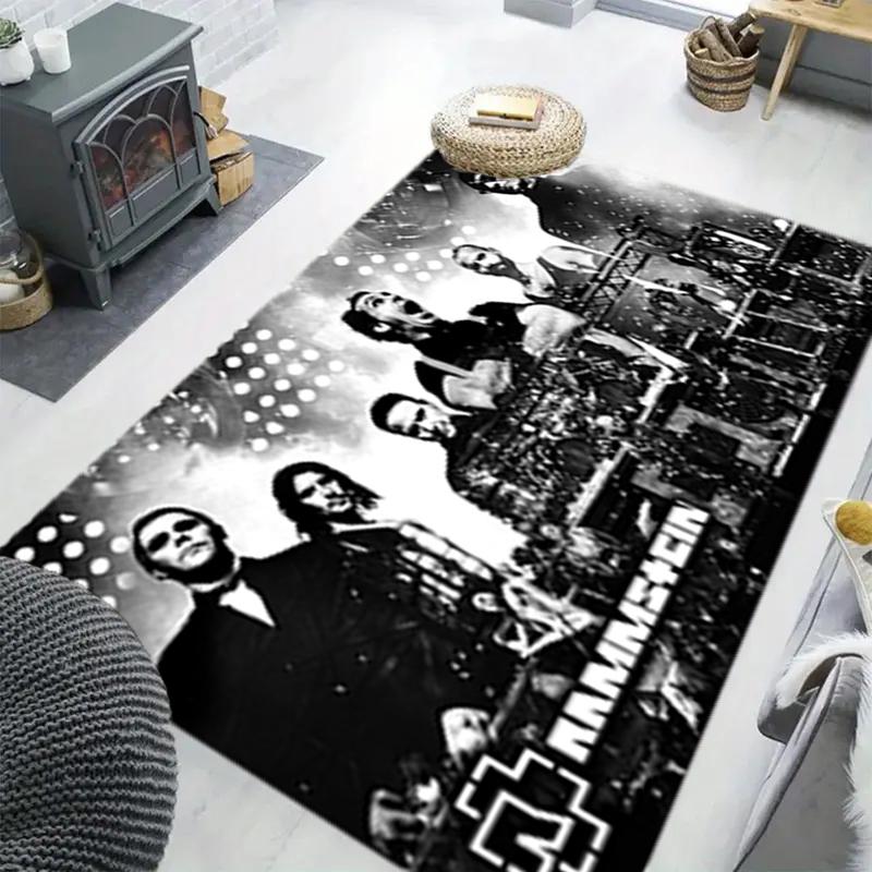 1Pc Rammstein theme Printed rectangle carpet, home door mat, outdoor travel protection carpet A1