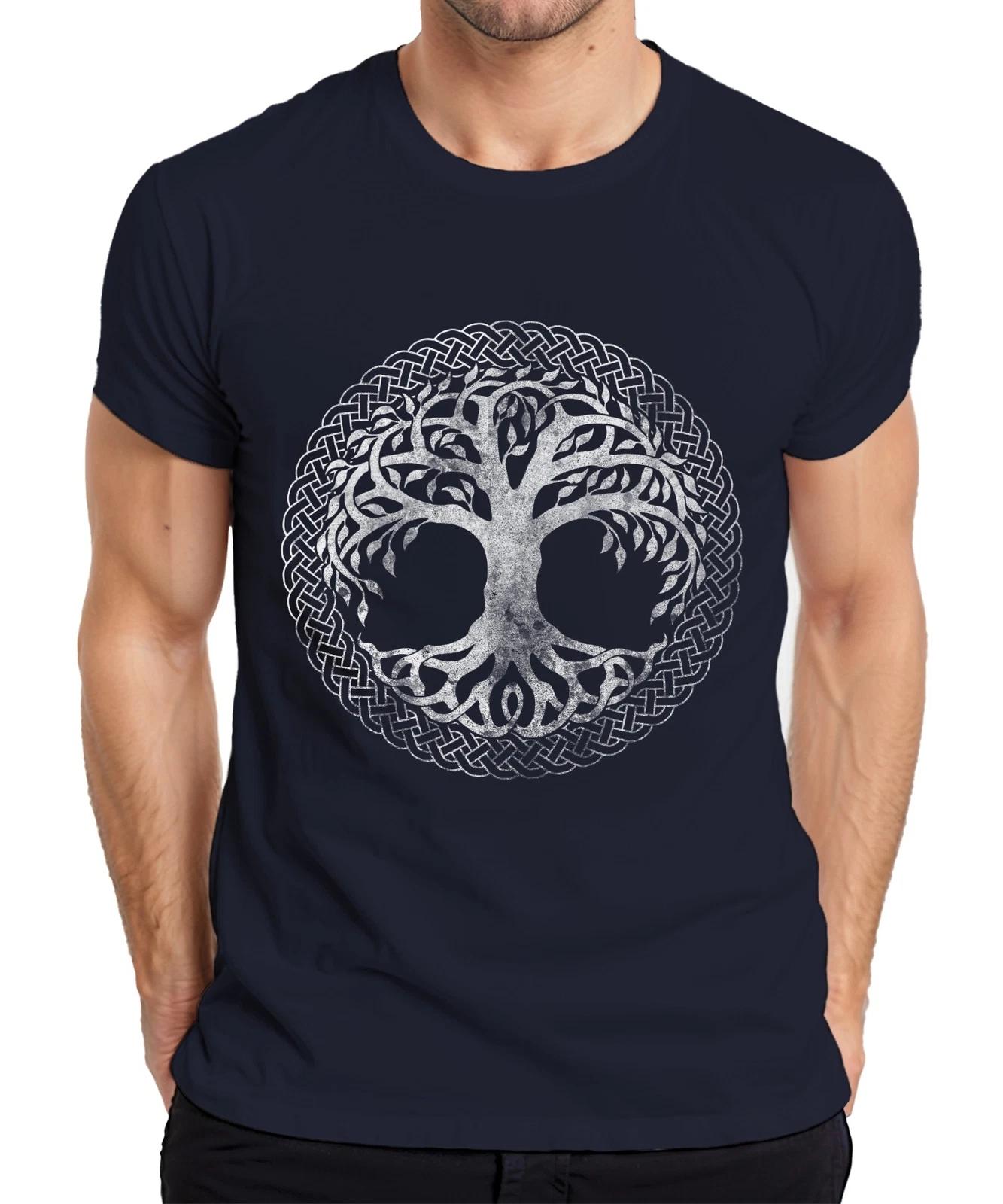 Keltischer Lebensbaum Knoten Ornament Yggdrasil Druide Mystisch Herren T-Shirt M