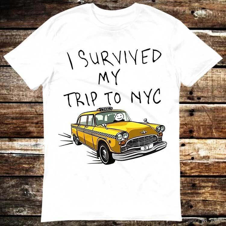 I Survived My Trip To NYC New York City Spider Tom Yellow Taxi T Shirt 6029 L