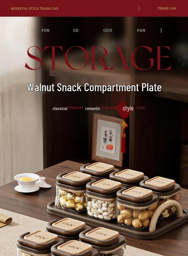 Transparent Snack & Nut Storage Box for Living Room