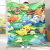 Kawaii Pokemon Pikachu Cartoon Flannel Blanket,Ultra Soft Warm Plush Throw for Home Bedroom Bed Sofa Cover Office Camping Gift