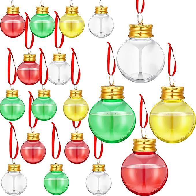 Pack of 10 50ml PET Christmas Ball Red Rope Ornaments with Aluminum Cover 87HC