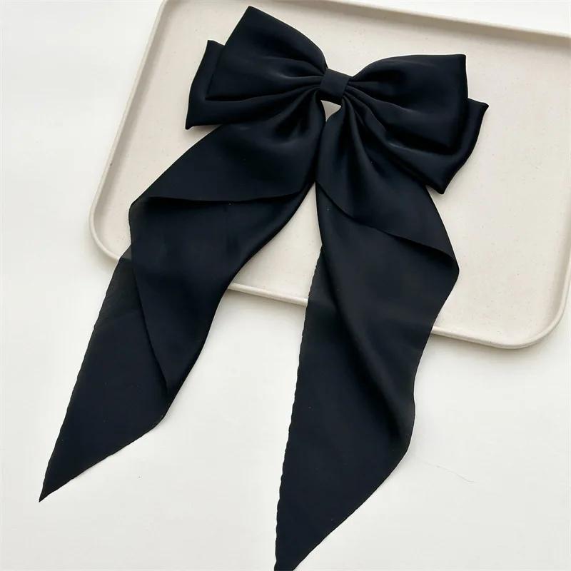 1/3 Pcs Sweet Pink Bow Hairpins Solid Color Bowknot Hair Clips Women Girls Soft Satin Barrettes Clip Wedding Hair Accessories