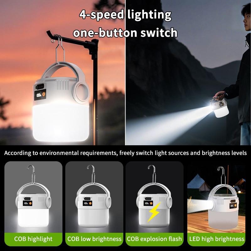 Solar Hanging Lantern Usb Rechargeable Ip55 Waterproof Ultra Bright Camping Light With Hook Hiking Tent Hanging Emergency Lamp