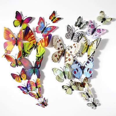 12 sztuk 3D Butterfly Design Naklejka Art Naklejki ścienne Pokój Magnetyczny wystrój domu