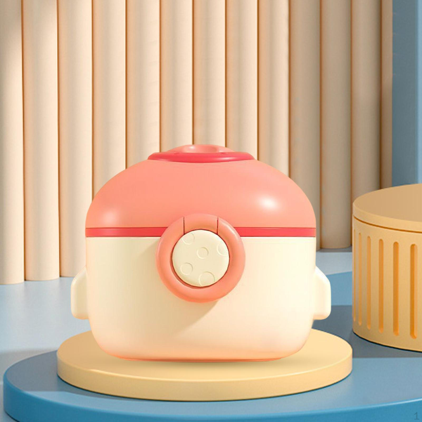 

Контейнер-диспенсер для суміші з відділенням для ложки-мірника на 5 г, герметична кришка, для годування, подорожей Pink Small