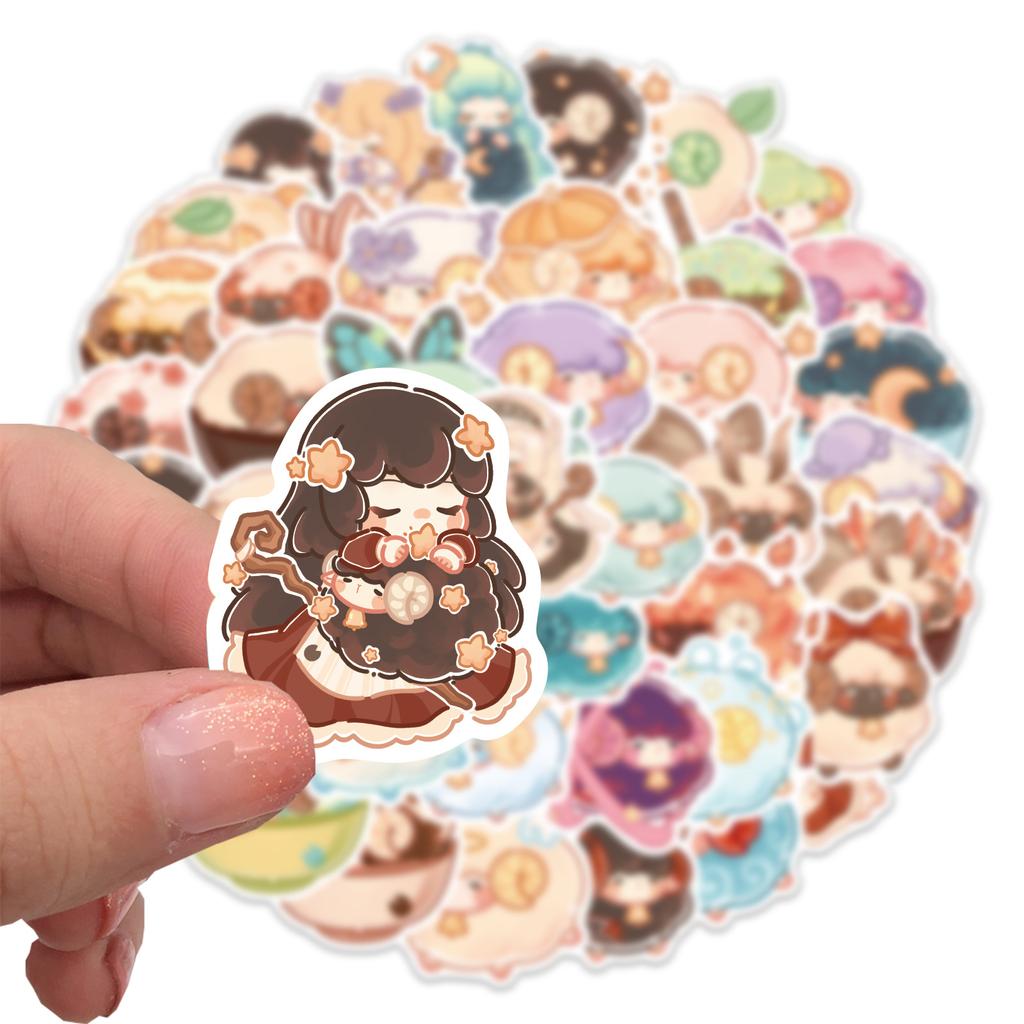 50 Cartoon Magic Lamb Graffiti Stickers Trolley Box Water Cup Diary Waterproof DIY Stickers