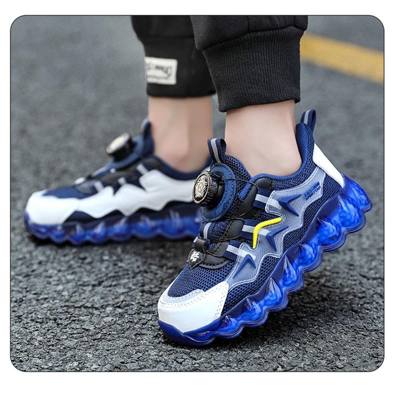 Summer Boys Sports Shoes Kids Sneakers Boys Breathable Mesh Trendy Shoes With Rotating Button Ideal For Active Children