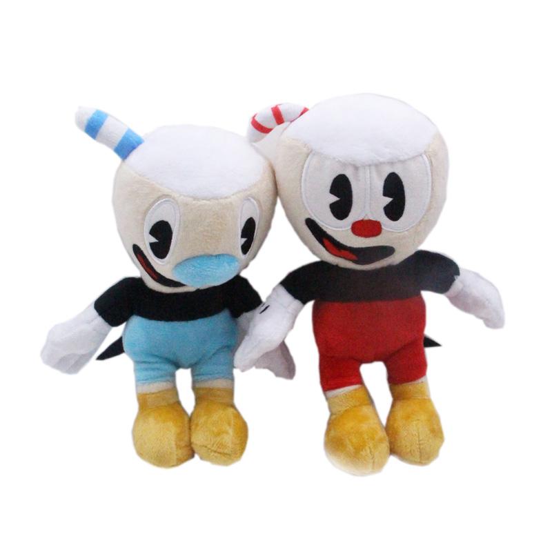 25cm Game Cuphead Plush Toy Mugman Soft Plushie Toy Anime Cartoon Stuffed Dolls Toys for Children Kids Birthday Christmas Gifts