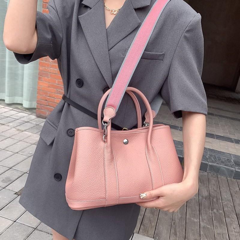 Layer Lychee Pattern Cowhide Garden Bag Fashionable Simple Large-capacity Portable Single-shoulder Diagonal Leather