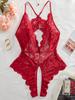 Sexy Women's Hollow Floral Lace Patchwork Bodysuit Opan Bra Crotchless Erotic Lingerie Underwear Set Sleepwear For Sex Tights