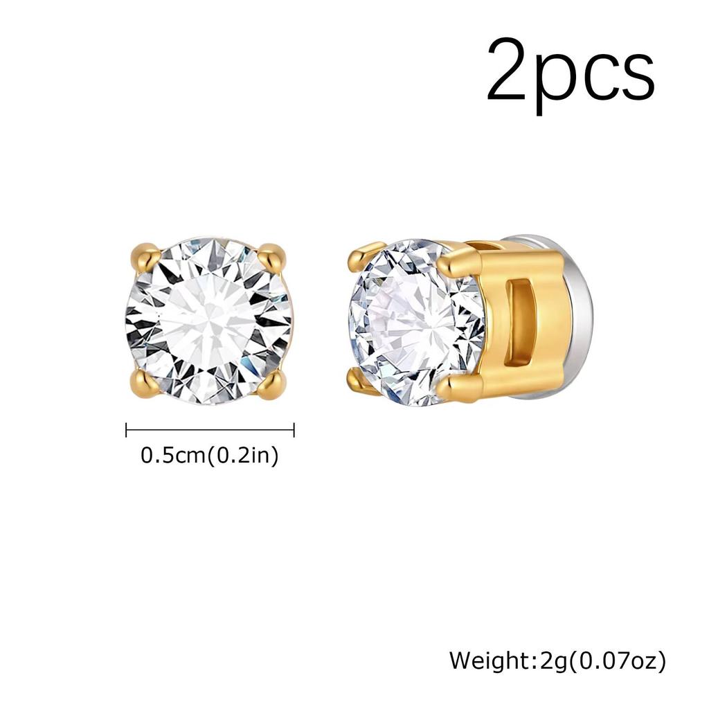Xiaomi Vnox 5/6/7/8mm Width Magnetic Ear Clip, White Zircon No Piercing Stainless Steel Magnet Earrings for Men Women Punk Jewelry Gift