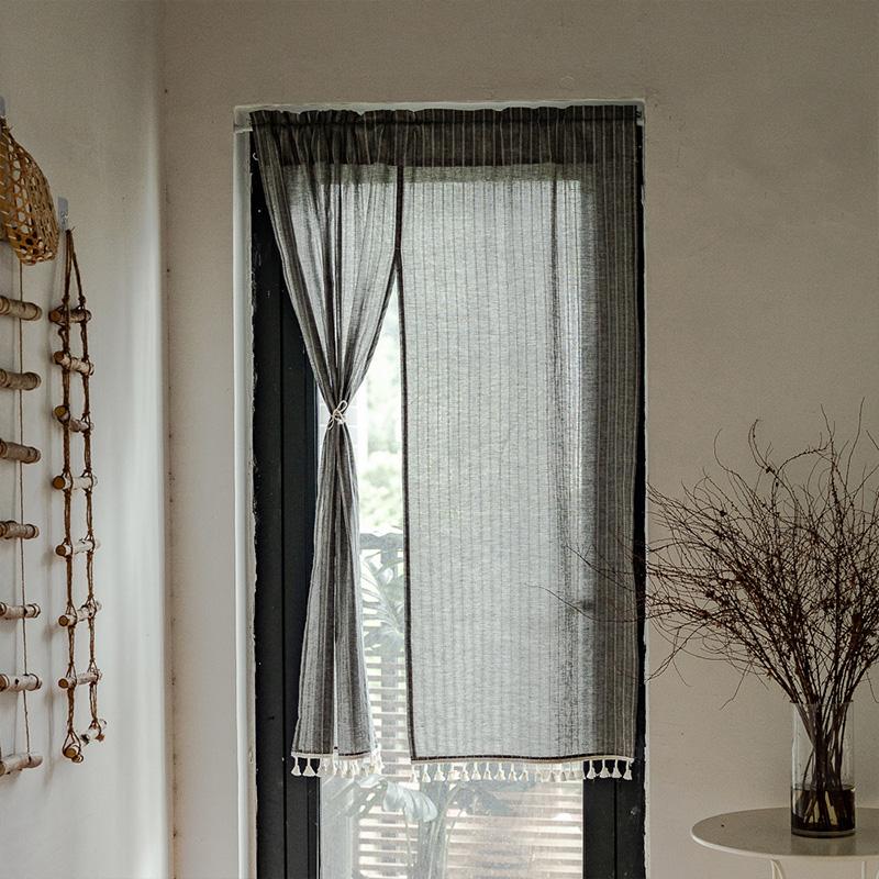 Tenda in Cotone e Lino Stile Giapponese Divisorio Cucina Soggiorno Camera da Letto Tenda da Appendere alla Porta Tende Mezzeporte per la Casa