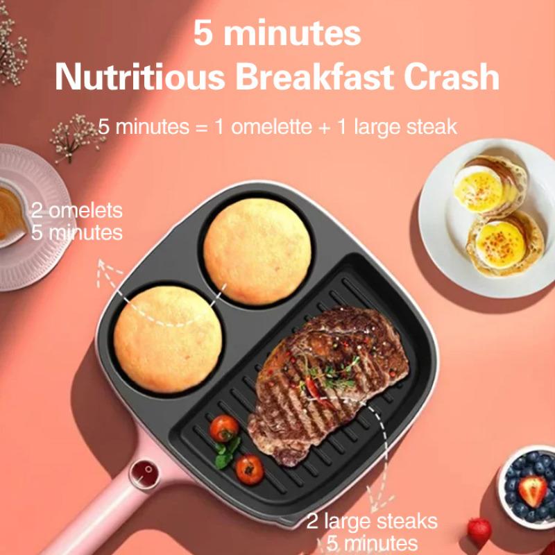 Dormitory Mini Electric Skillet NonStick Breakfast Machine Fry Eggs Flapjack Pan