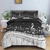 Music Notes Duvet Cover for BoysGirls Room Decor Rock Music Themed Comforter Cover Musical Pattern Bedding Set Full Queen Size