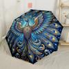 Phoenix Rising Artwork Compact Travel Automatic Umbrella Retractable Design with 8 Rib Durability Durable Plastic Iron All Season Use