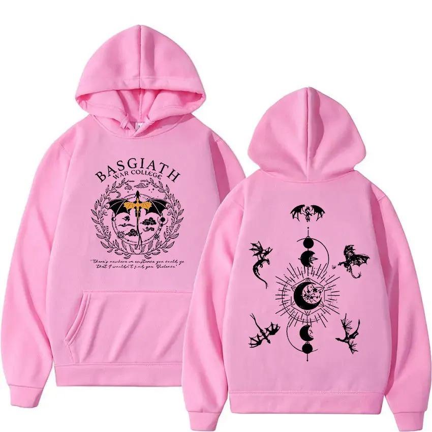 Basgiath War College Hoodie Fourth Wing Dragon Rider Hip Hop Casual Unisex Autumn Winter Fleece Streetwear Tops