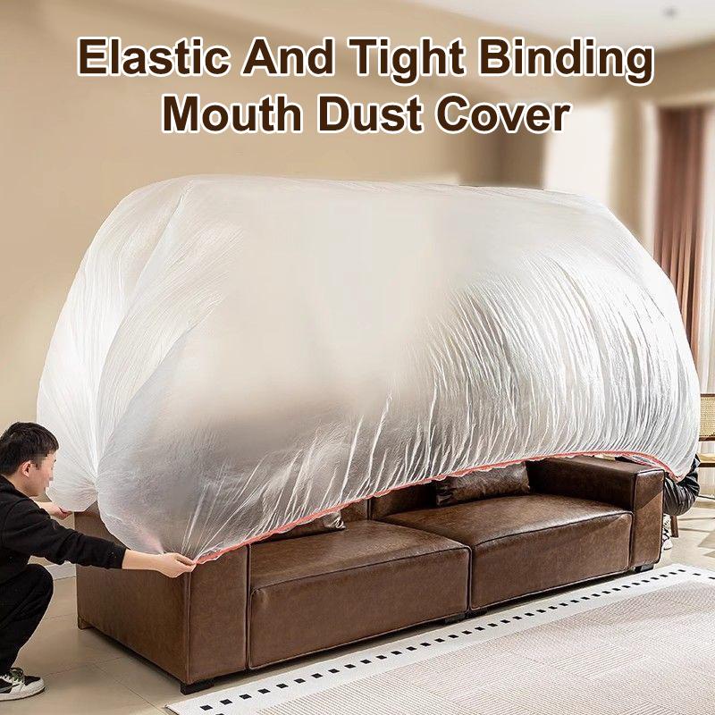 Disposable Dust Covers Elastic Plastic Dust Film Sofa Dustproof For Furniture Dormitory Sofa Wall Painting Dust Protection 1PC