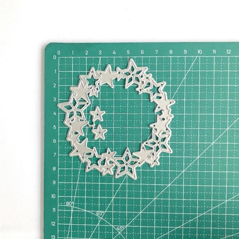 Star Cutting Dies Circle Star Frame Die Cuts Templates Molds Embossing Stencils for Album Scrapbooking Paper Decoration