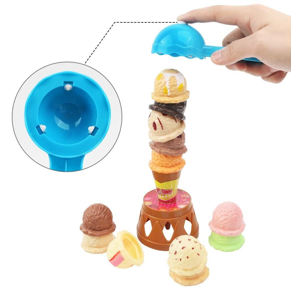 Stackable Ice Cream Stacking Toy Pretend Play Interactive Stack Simulation Food Game Puzzle Decorations Kids Pretend Play Toys