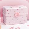 Girl's Hair Clip and Scrunchie Organizers Multitiers Baby Jewelry Storage Box with Lock Home Accessory for Organization