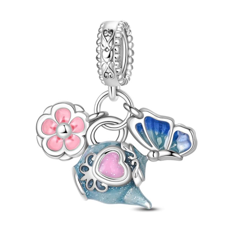 Copper Metal Bear Rabbit Koala Rainbow Horse Flamingo Princess Charm Bead Components Bead Components Compatible With Pan Authentic Original Bracelets