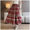 Women's High Waist Retro Plaid Skirt - Autumn/Winter 2026 Mid-Length Slimming and Trendy