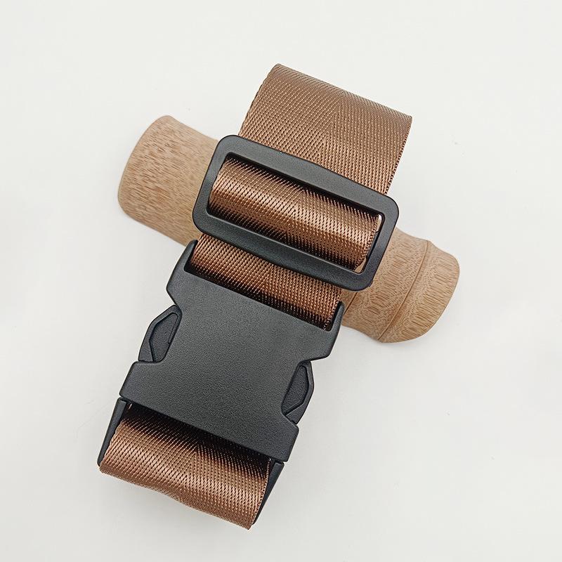 Solid Color Nylon Luggage Strap with Herringbone Pattern, Password Lock, and One-Word Handle