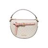 Emilia Presbyopia Braided Heart Logo Print Canvas Crossbody Shoulder Handbag Medium Women's Off-White and Pink