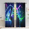 Psychedelic Mask Curtains Scary Window Drapes In Living Room Blackout Curtain For The Bedroom High Shading (70 %-90 %)2 Panels