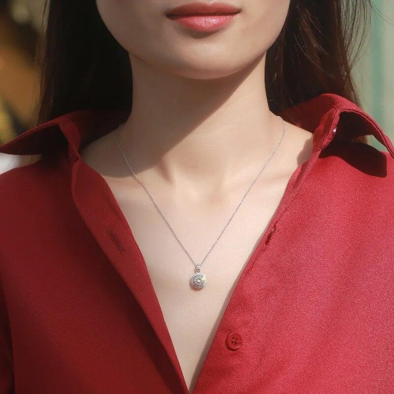 D color 5 Carat Real Moissanite Necklace 925 Sterling Silver Wedding Pendant For Women Top Grade Jewelry