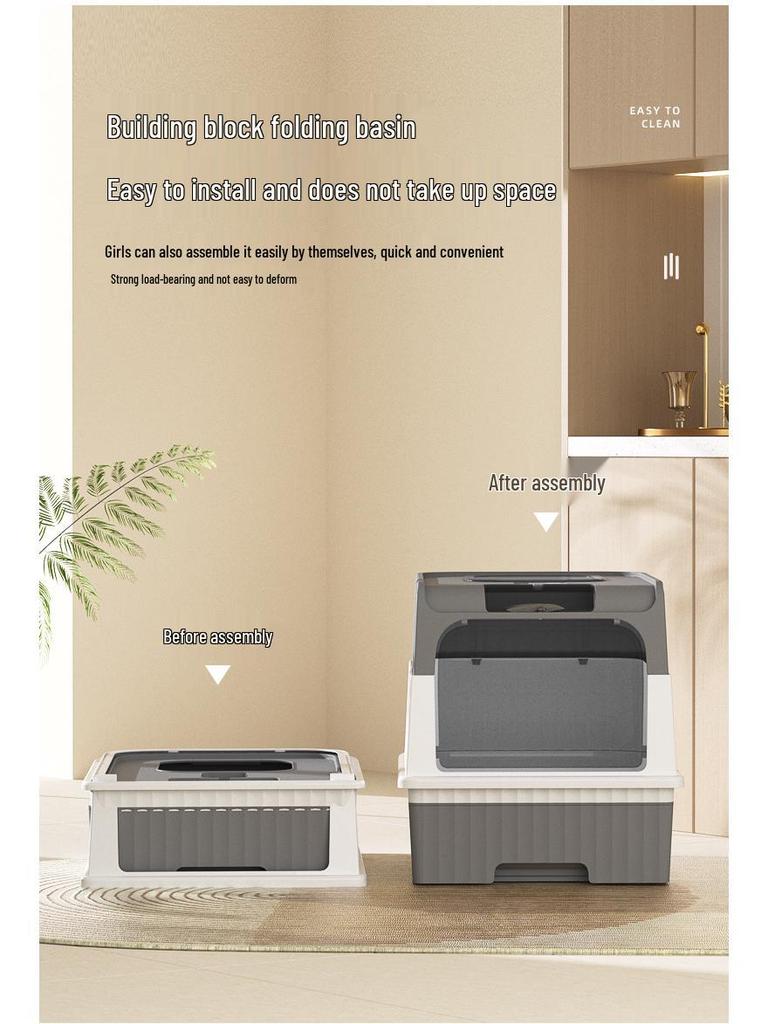 Large Enclosed UV-Sterilizing Cat Litter Box with Drawer