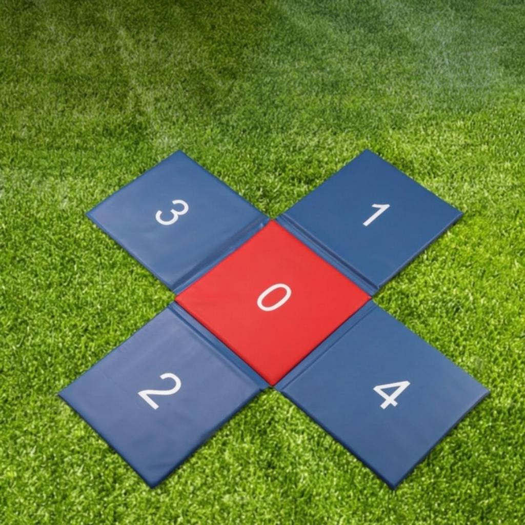 Cross-Shaped Jumping Mat Portable Foam with Vinyl Cover Easy to Clean