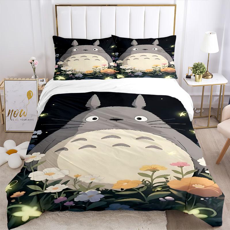 Neighbor Totoro Garden Print 3Pcs Bedding Setduvet Cover With 2 Bedropillowcase Home Birthday Gift
