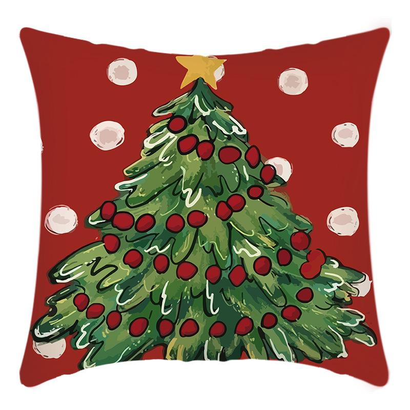 New Christmas Pillowcase Santa Claus Print Elk House Decoration Festive Pillowcase