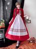 Longpen Lolita Dress, Little Red Riding Hood with Cape, Women's, Adult, Red, Alice, Halloween, Maid Outfit, Gothic, Cosplay, Romantic, Christmas, Part