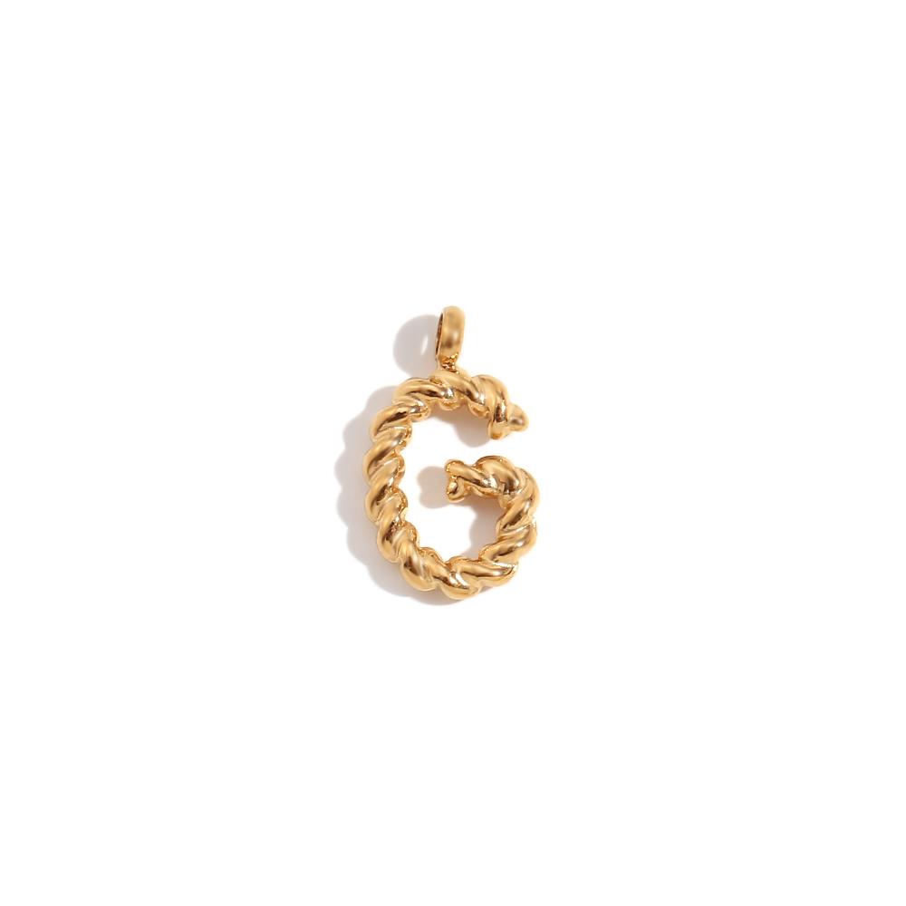 MamacitaSlay DIY Classic Mini Twist Initial Letters Stainless Steel Charms For Jewelry Gold Plated Waterproof Decoden Charms