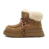 Snow Boots Real Lamb Wool Cotton Shoes Winter New Piled Thickened Northeast Thick Sole Heightened Non-slip Short Boots