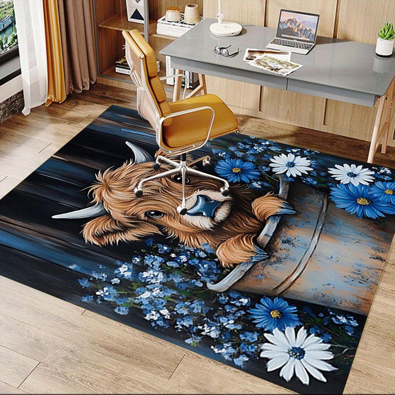1PC Cow Bucket Extra Large Non Slip Floor carpet, Office, family, bedroom Large Area Rug Indoor Rugs, Vibrant Colors