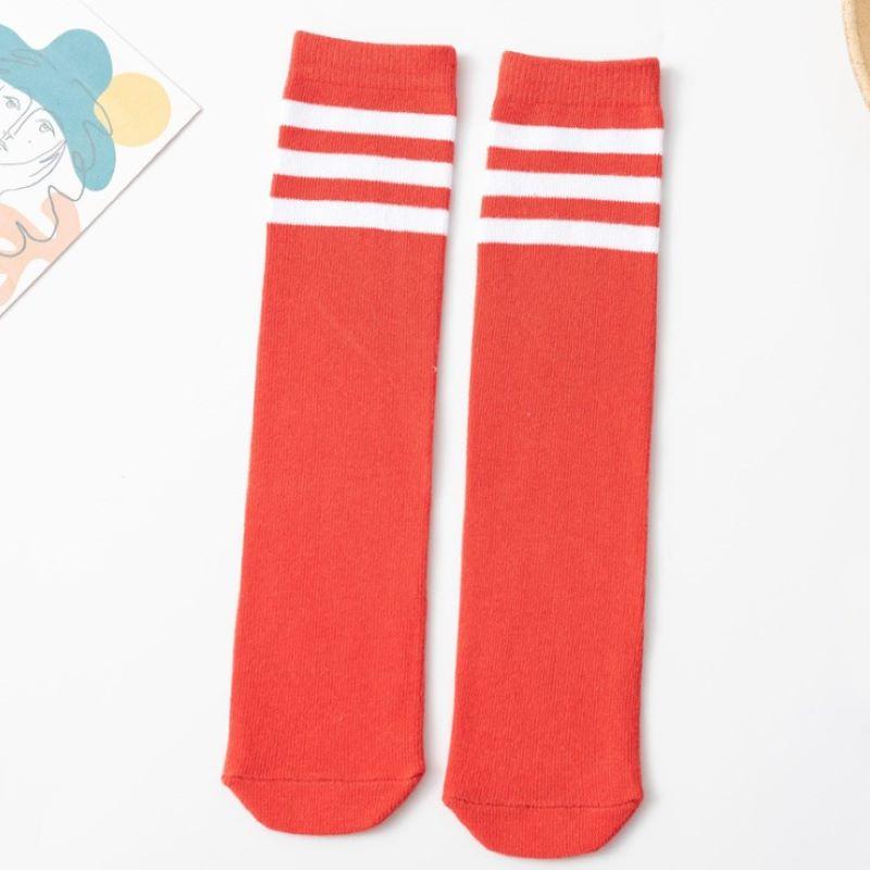 Kids Candy Colored Striped Cotton Knee High Socks Boys Girls Long Tube School Sports Socks