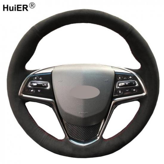 DIY Car Steering Wheel Cover For Cadillac ATS 2013- CTS 2014- ELR 14-18